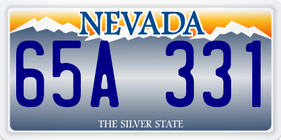 NV license plate 65A331