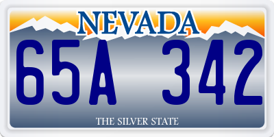 NV license plate 65A342