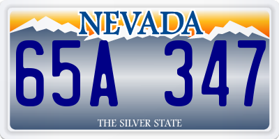 NV license plate 65A347