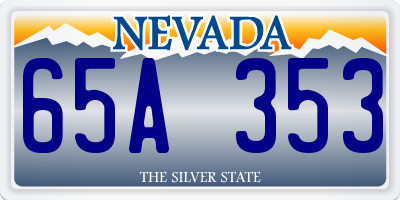 NV license plate 65A353