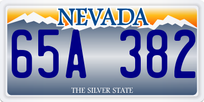 NV license plate 65A382