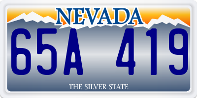 NV license plate 65A419