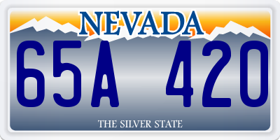 NV license plate 65A420