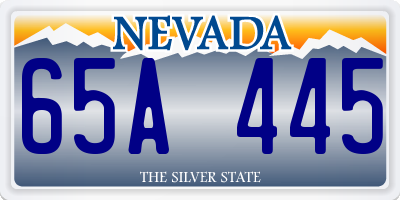NV license plate 65A445