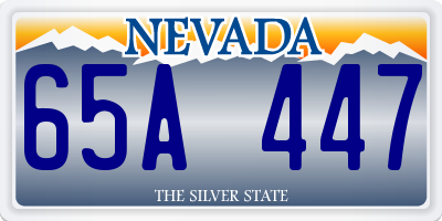 NV license plate 65A447