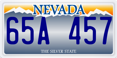 NV license plate 65A457