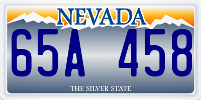 NV license plate 65A458