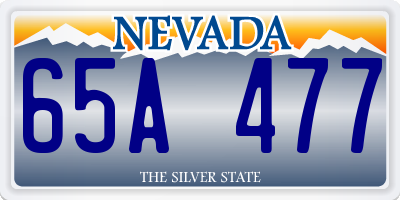 NV license plate 65A477
