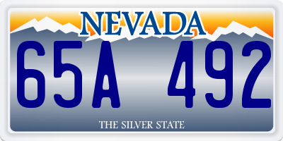 NV license plate 65A492