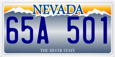 NV license plate 65A501