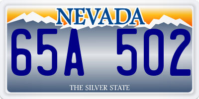 NV license plate 65A502