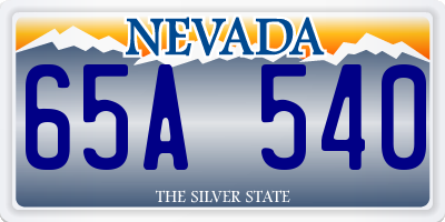 NV license plate 65A540