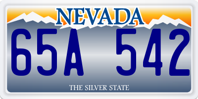 NV license plate 65A542