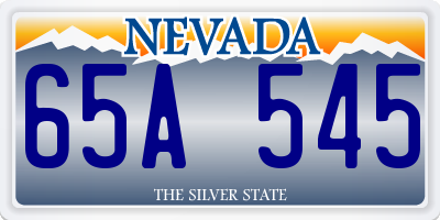 NV license plate 65A545