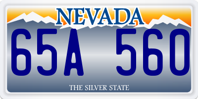 NV license plate 65A560