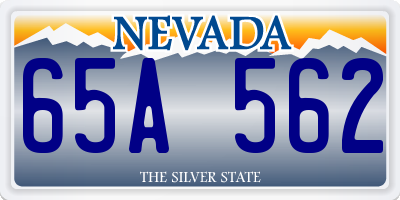 NV license plate 65A562