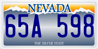 NV license plate 65A598