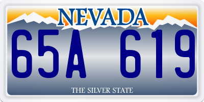 NV license plate 65A619