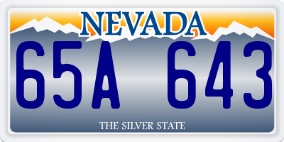 NV license plate 65A643
