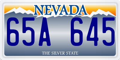 NV license plate 65A645