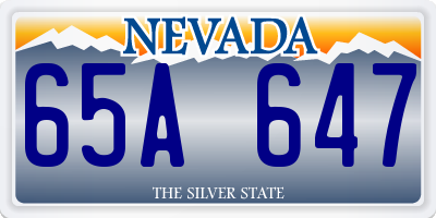 NV license plate 65A647