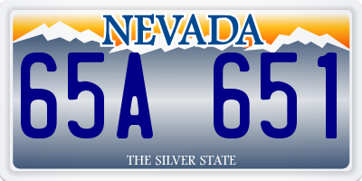 NV license plate 65A651