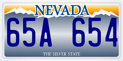 NV license plate 65A654