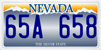NV license plate 65A658