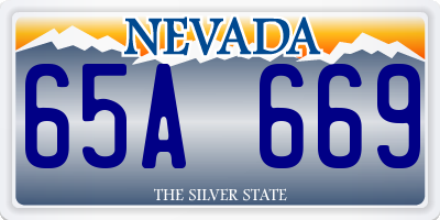 NV license plate 65A669