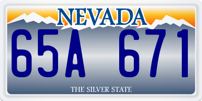 NV license plate 65A671