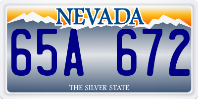 NV license plate 65A672