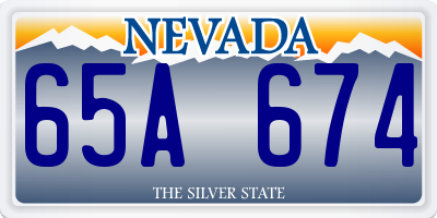 NV license plate 65A674