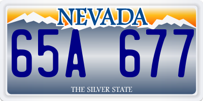 NV license plate 65A677
