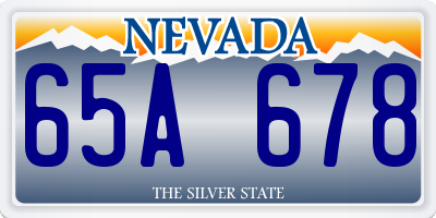 NV license plate 65A678
