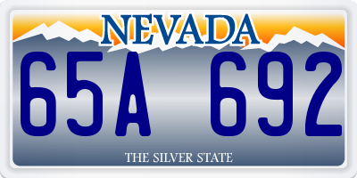 NV license plate 65A692