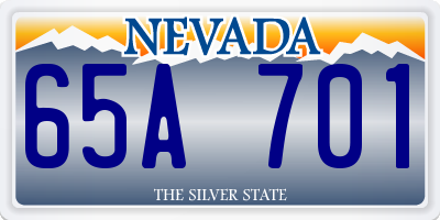 NV license plate 65A701