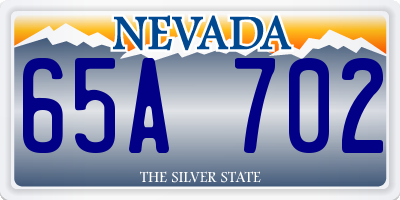 NV license plate 65A702