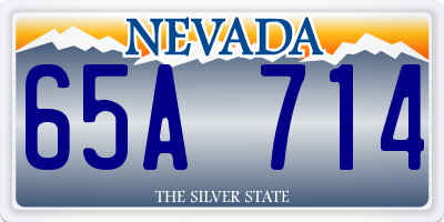 NV license plate 65A714