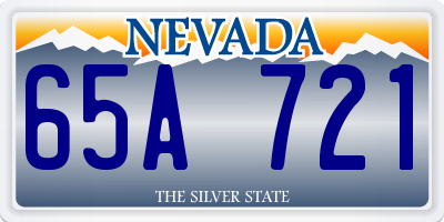 NV license plate 65A721