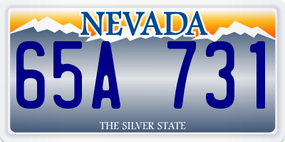 NV license plate 65A731