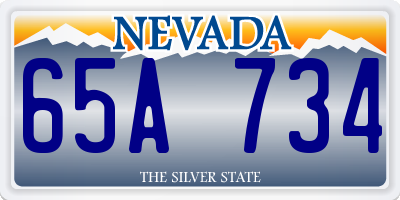 NV license plate 65A734