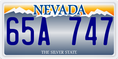 NV license plate 65A747