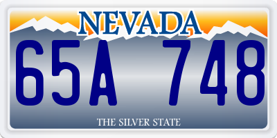 NV license plate 65A748