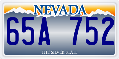 NV license plate 65A752