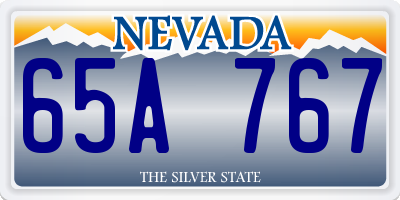 NV license plate 65A767