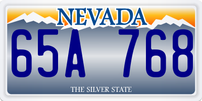 NV license plate 65A768