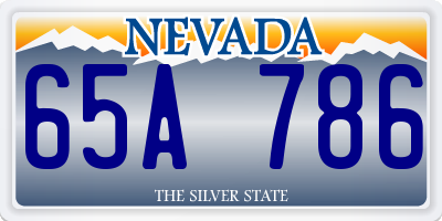 NV license plate 65A786