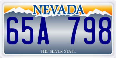 NV license plate 65A798