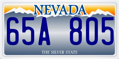 NV license plate 65A805