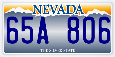 NV license plate 65A806